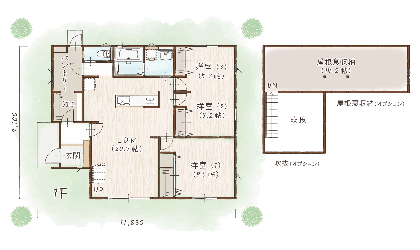 Hiraya Luxury 28EW5.0 間取り
