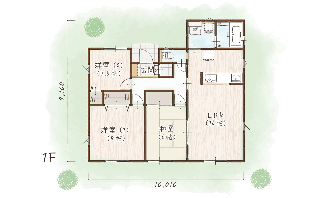 平屋23N5.5b 間取り
