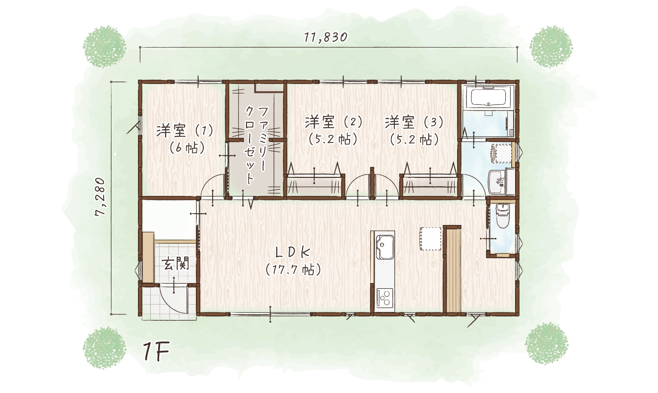 平屋25S6.5 間取り