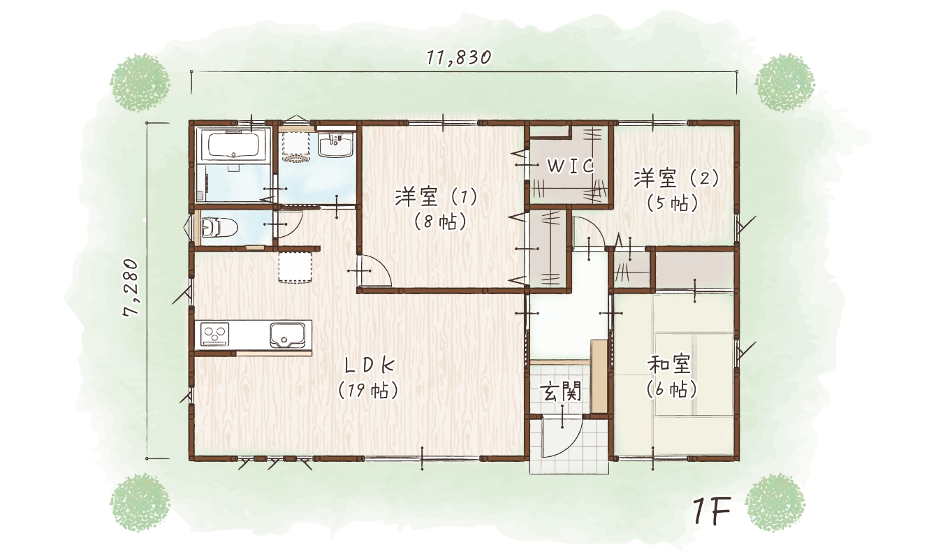 平屋25S6.5b 間取り