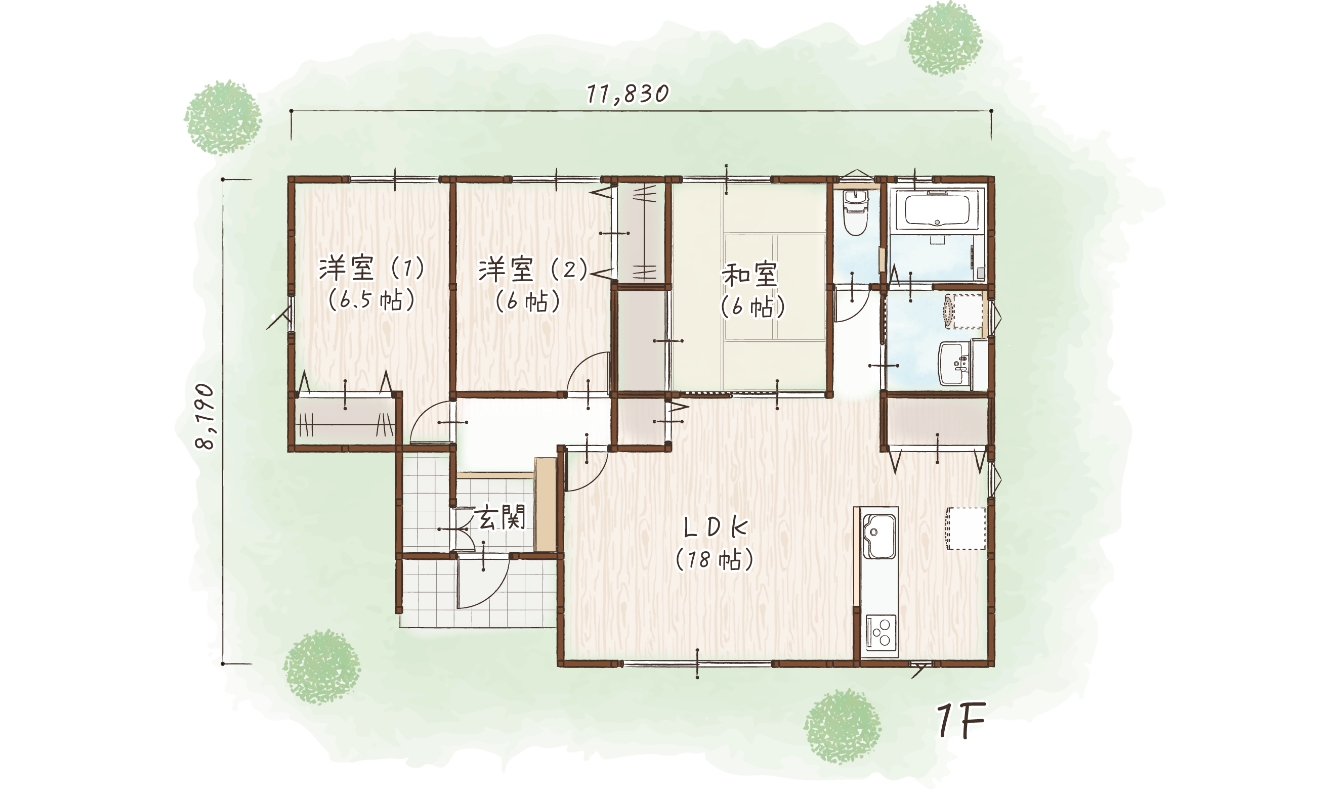 平屋25S6.5c 間取り