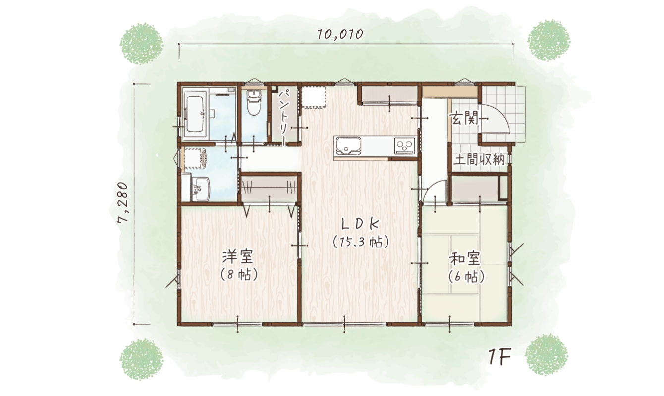 平屋21EW4.0b 間取り